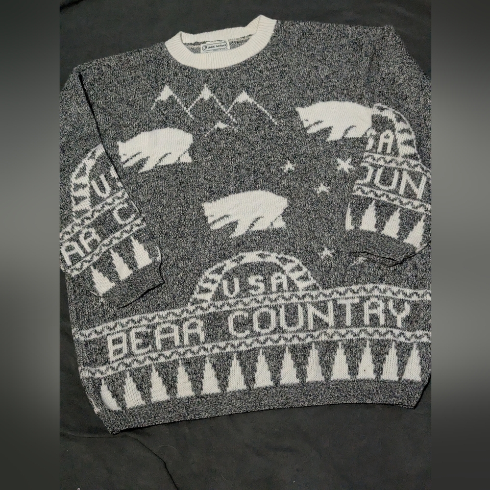 Men's Crewneck Sweater - Black and White